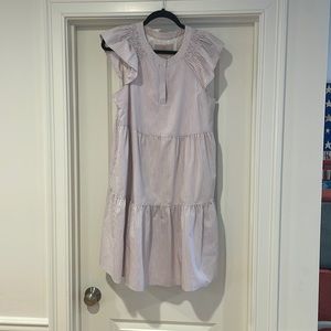 Gal Meets Glam Short Lavender Striped Dress